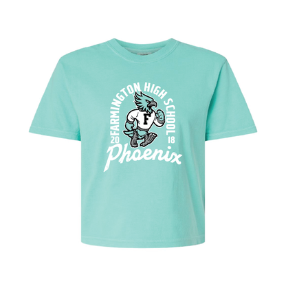 Farmington High School Phoenix Vintage Mascot - Womens Heavy Weight Boxy T-shirt