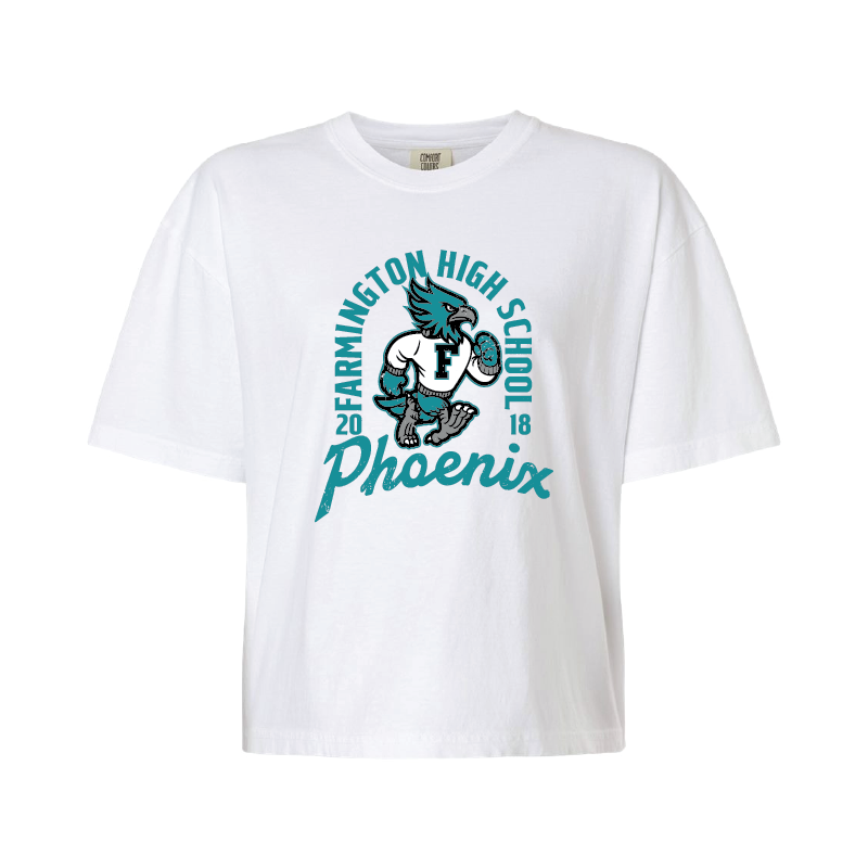 Farmington High School Phoenix Vintage Mascot - Womens Heavy Weight Boxy T-shirt