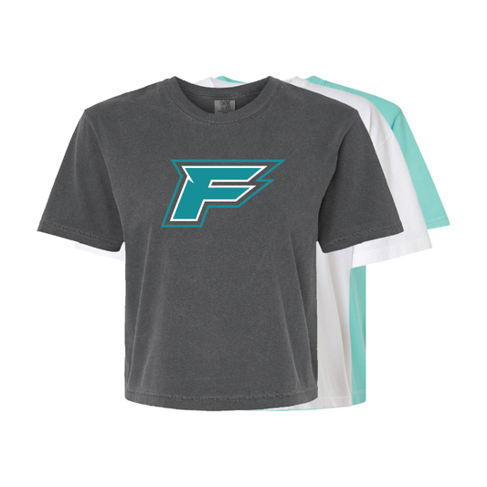 F Logo - Womens Heavy Weight Boxy T-shirt