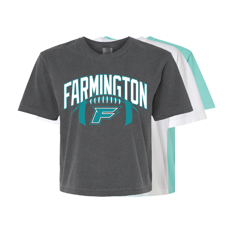 Farmington Arch w/ Football - Womens Heavy Weight Boxy T-shirt