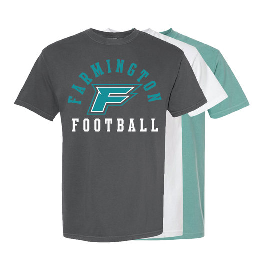 Farmington Football Arched - Mens Heavy Weight Cotton T-shirt