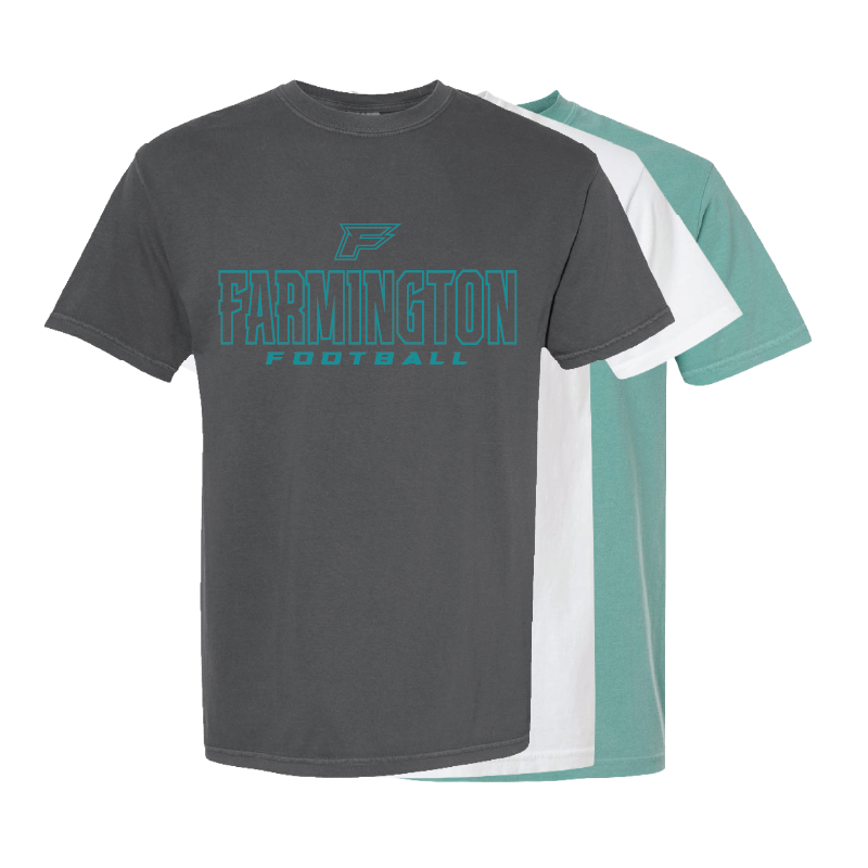 Farmington Football Outlined - Mens Heavy Weight Cotton T-shirt