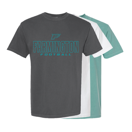 Farmington Football Outlined - Mens Heavy Weight Cotton T-shirt
