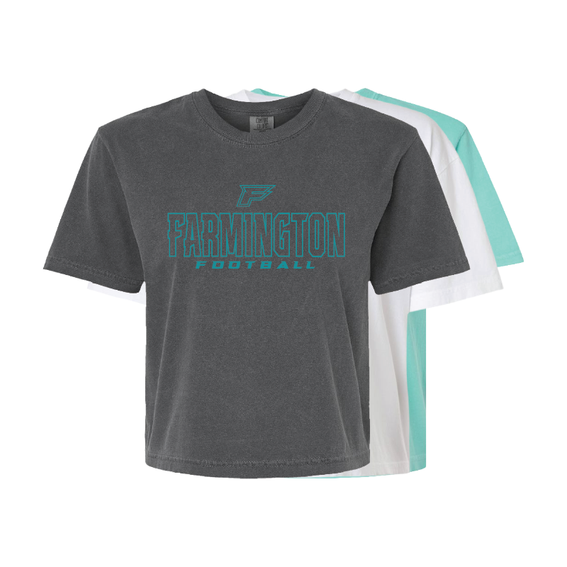 Farmington Football Outlined - Womens Heavy Weight Boxy T-shirt