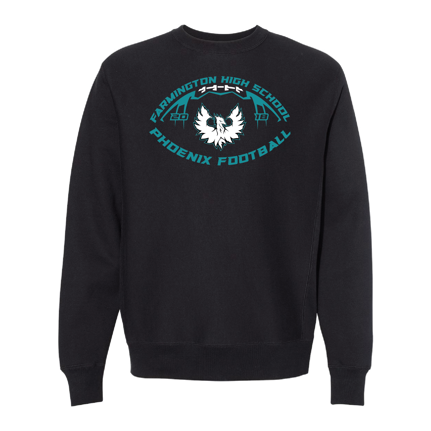 Farmington High School Phoenix Football W/White Phoenix  - Adult Crewneck Sweatshirt