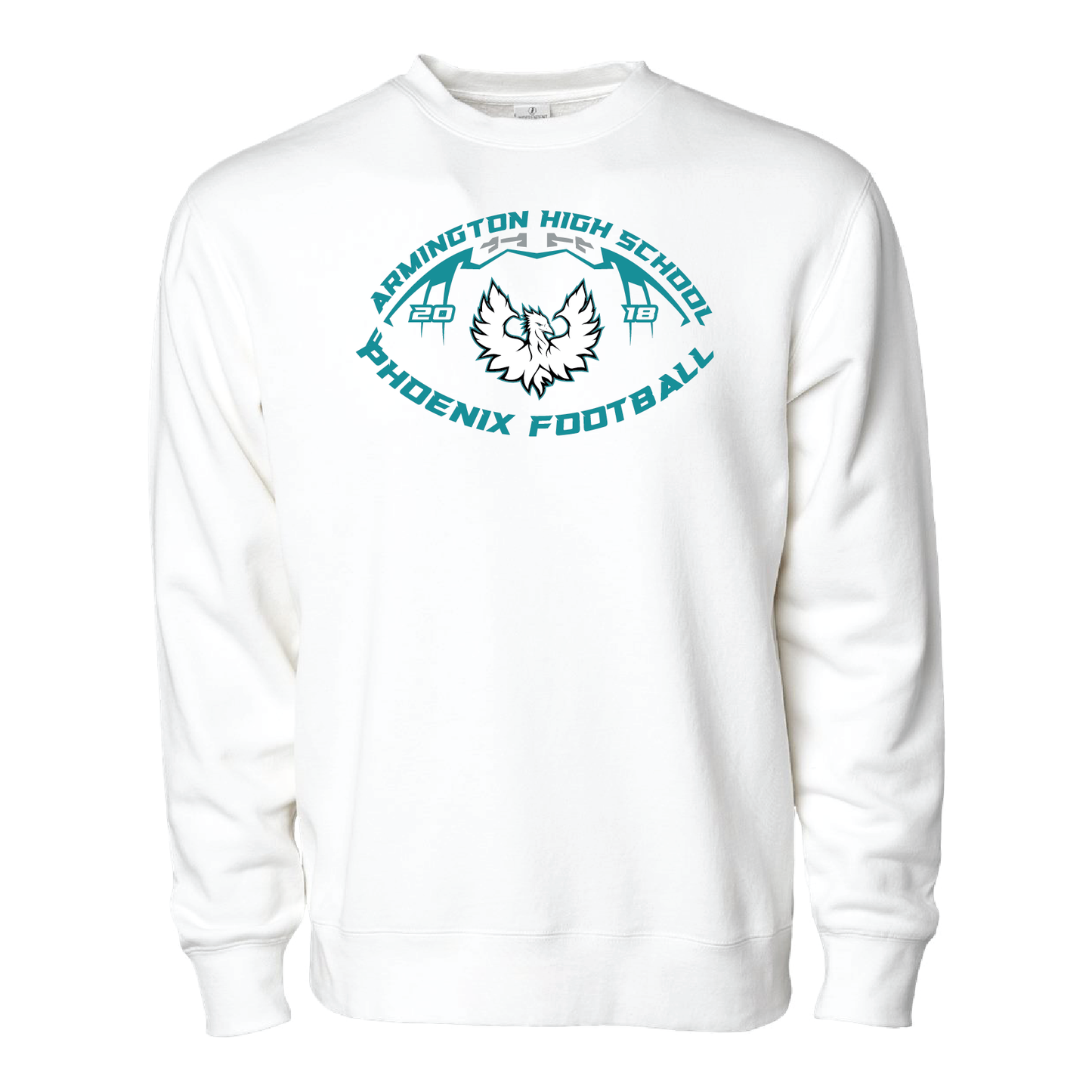 Farmington High School Phoenix Football W/White Phoenix  - Adult Crewneck Sweatshirt