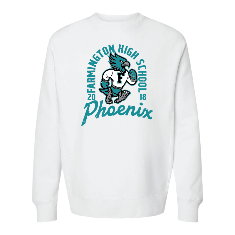 Farmington High School Phoenix Vintage Mascot - Mens/Unisex Crewneck