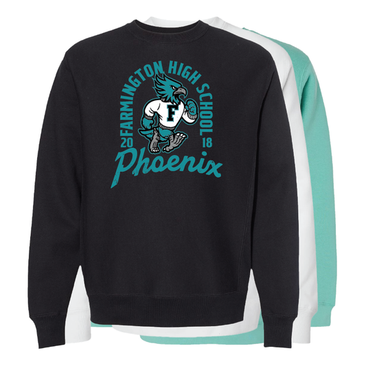 Farmington High School Phoenix Vintage Mascot - Mens/Unisex Crewneck