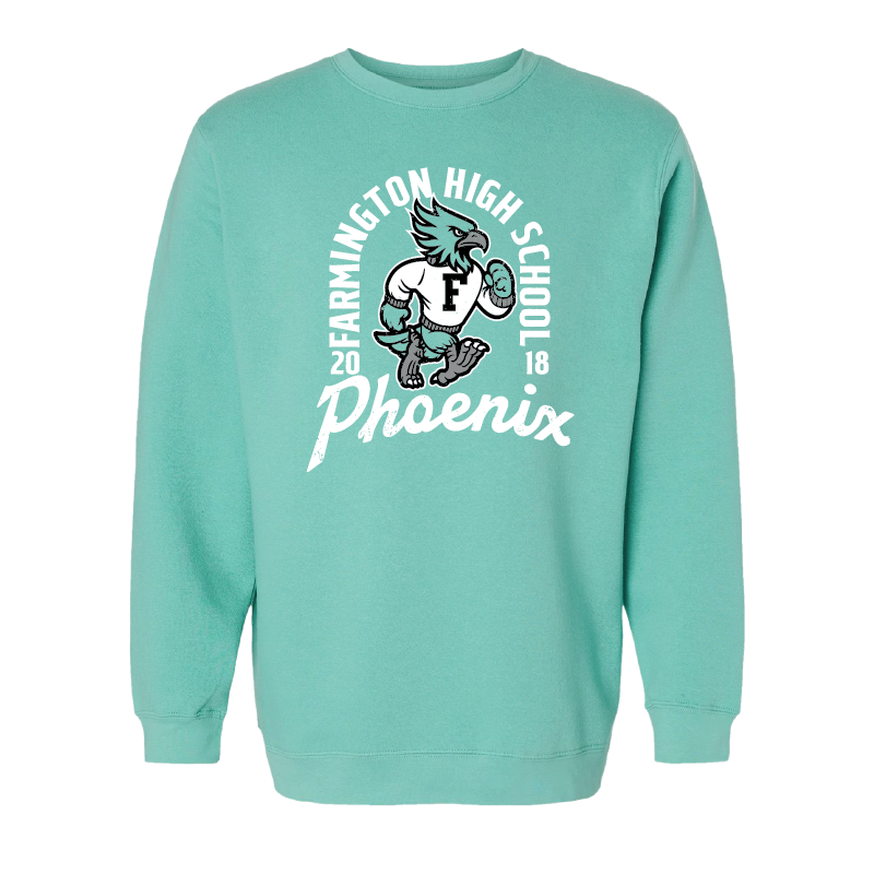 Farmington High School Phoenix Vintage Mascot - Mens/Unisex Crewneck