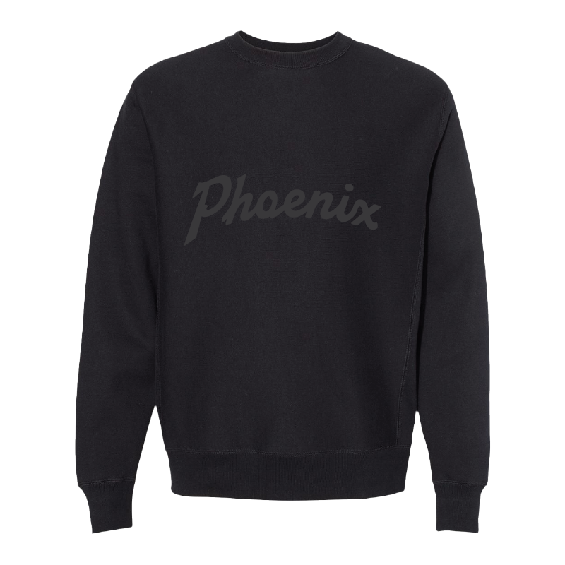 Phoenix Script Monochrome - Mens/Unisex Crewneck
