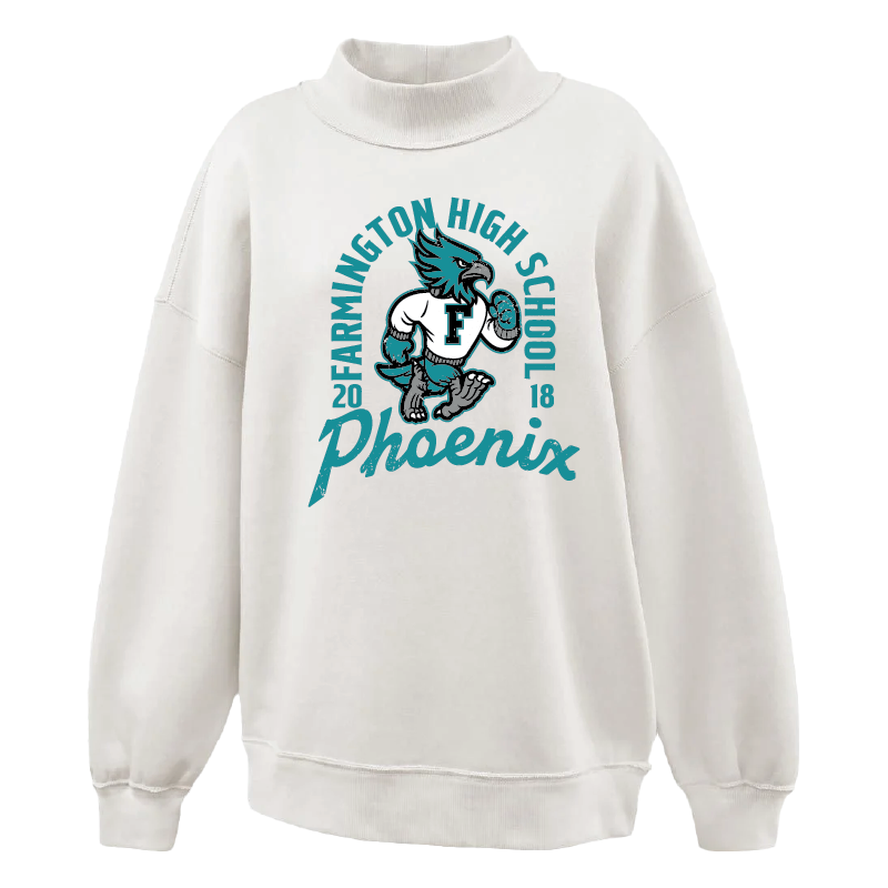 Farmington High School Phoenix Vintage Mascot - Womens Mockneck