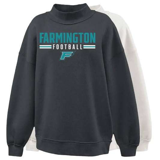 Farmington Football Stripe - Womens Mockneck