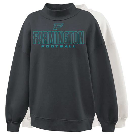 Farmington Football Outlined - Womens Mockneck