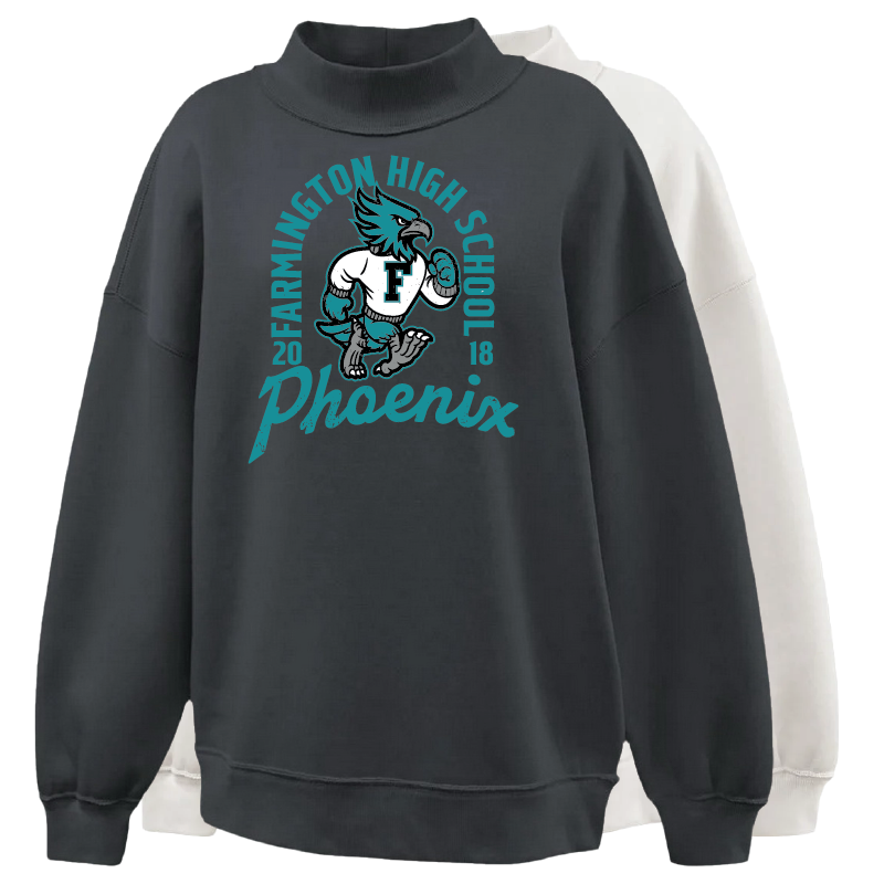Farmington High School Phoenix Vintage Mascot - Womens Mockneck