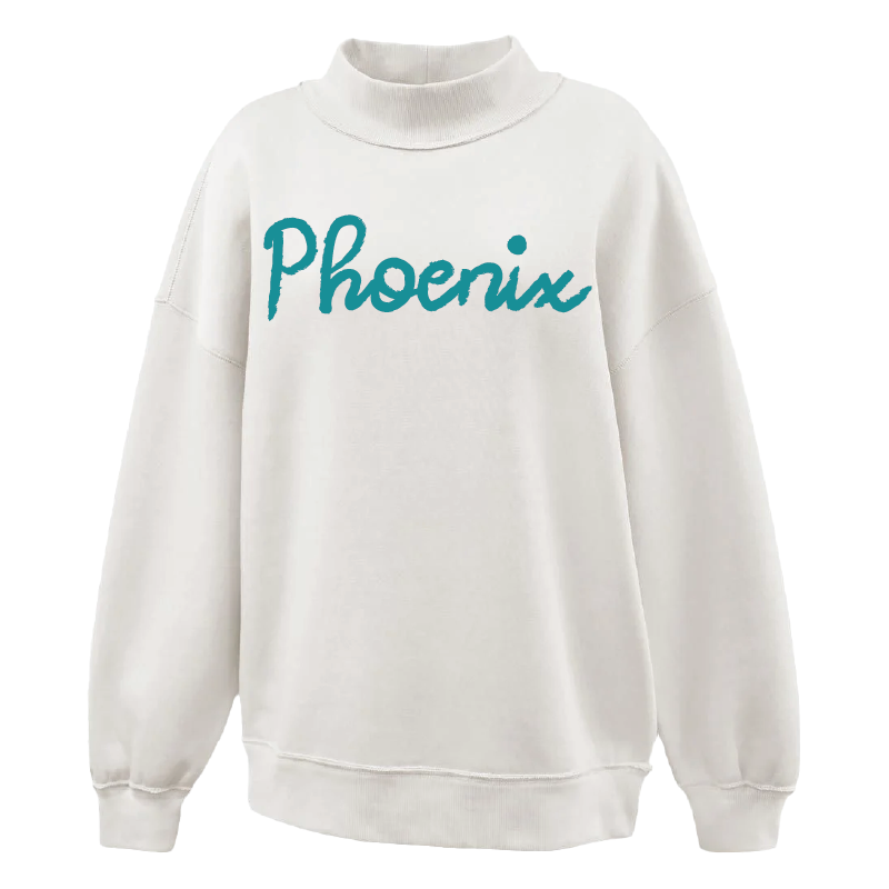 Phoenix Chenille Yarn Embroidered - Womens Mockneck