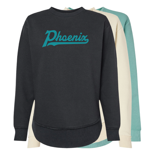 Phoenix Single Color Script - Womens Crewneck