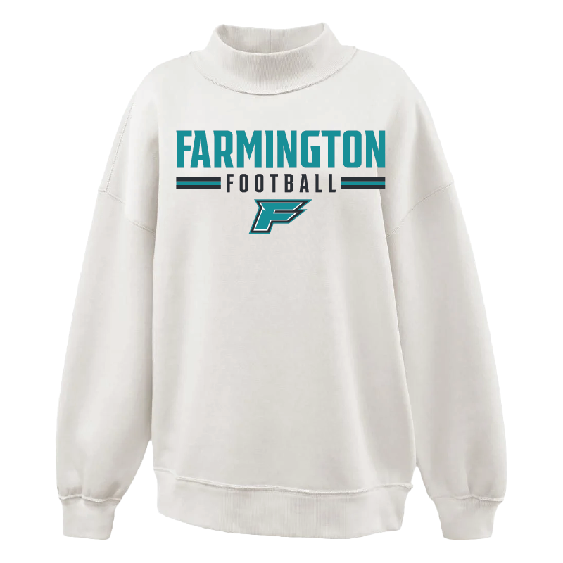 Farmington Football Stripe - Womens Mockneck