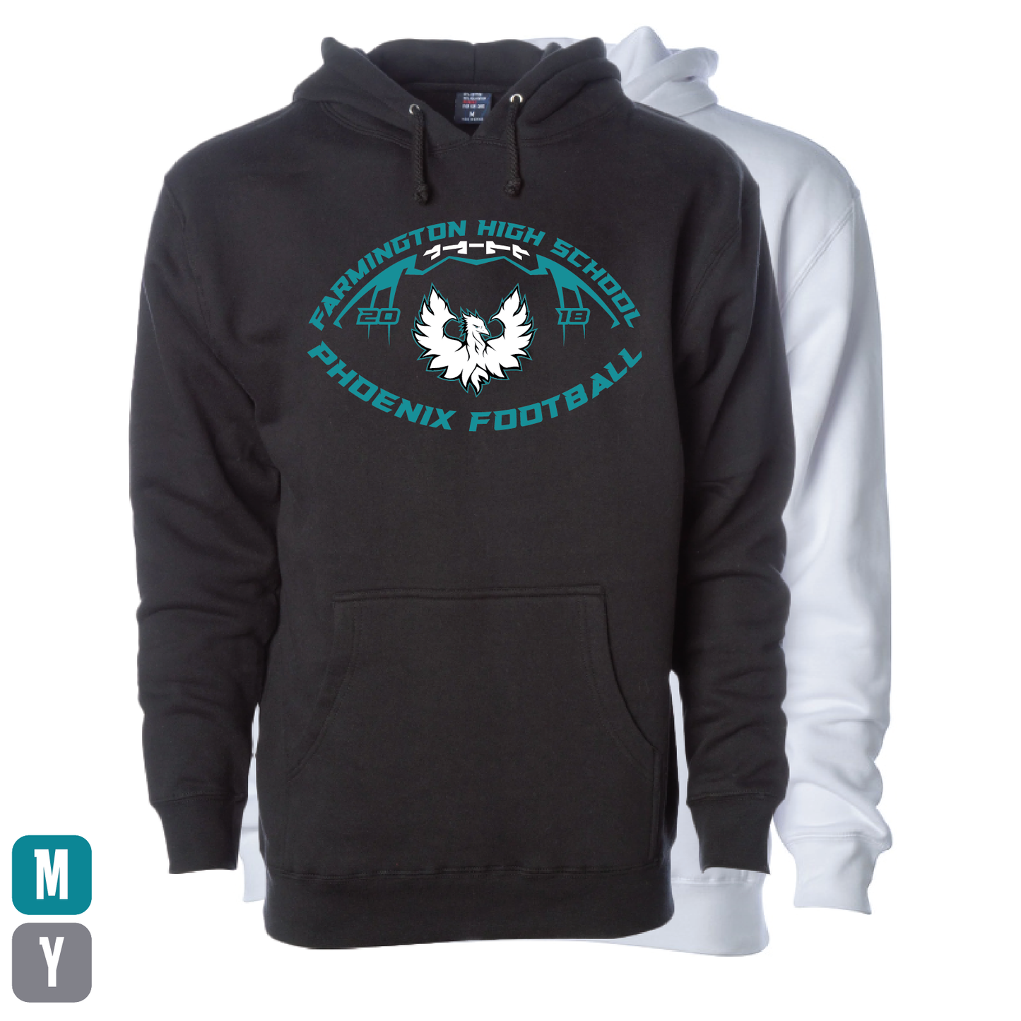 Farmington High School Phoenix Football W/White Phoenix - Adult | Youth Hoodie