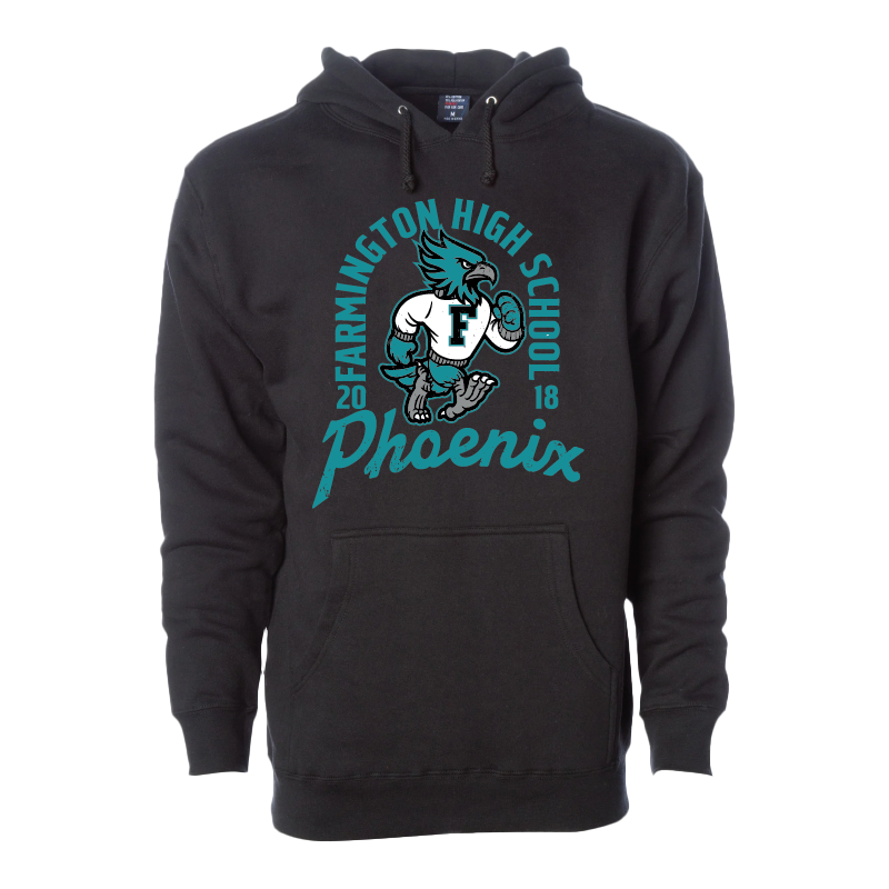 Farmington High School Phoenix Vintage Mascot - Mens/Unisex Hoodie