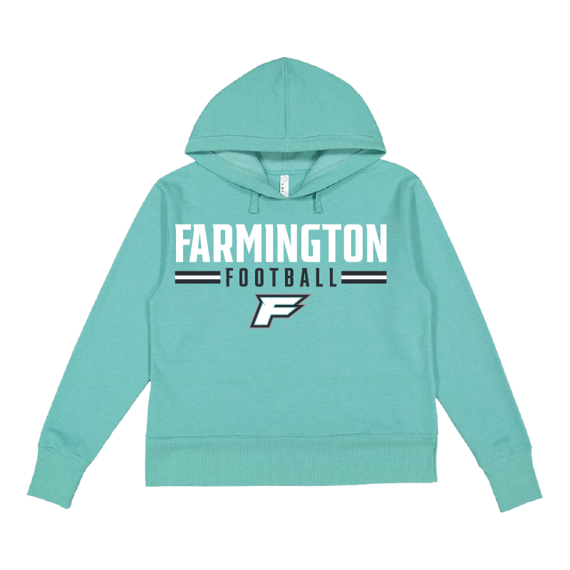 Farmington Football Stripe - Womens Vintage Wash Hoodie Sweatshirt