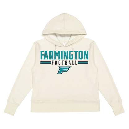 Farmington Football Stripe - Womens Vintage Wash Hoodie Sweatshirt
