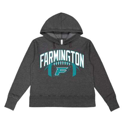 Farmington Arch w/ Football - Womens Vintage Wash Hoodie Sweatshirt
