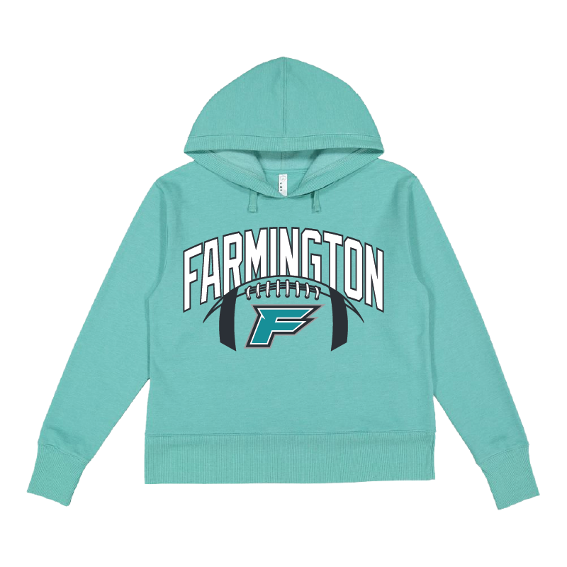 Farmington Arch w/ Football - Womens Vintage Wash Hoodie Sweatshirt