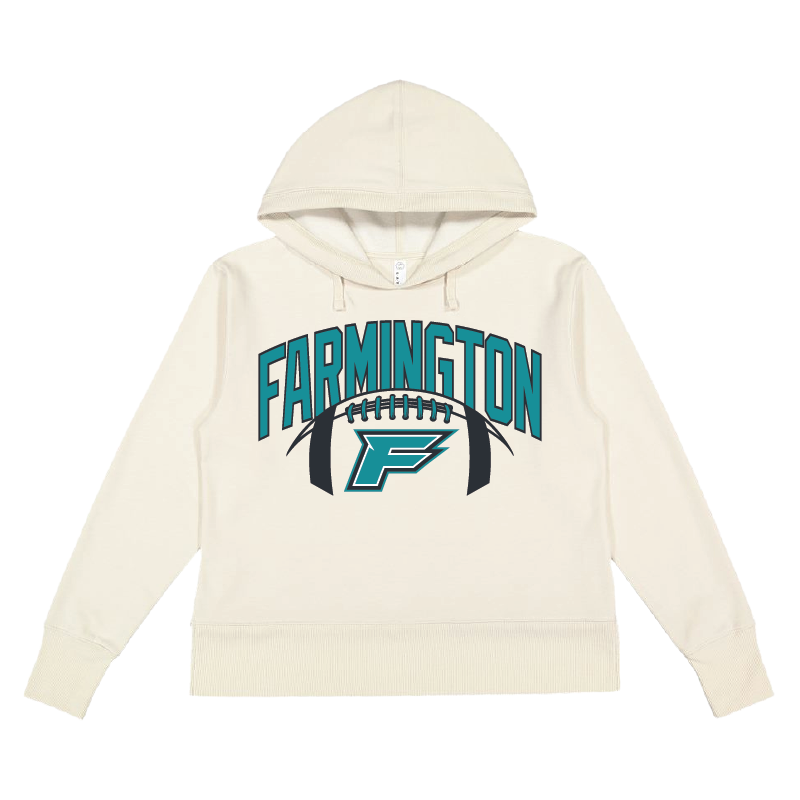 Farmington Arch w/ Football - Womens Vintage Wash Hoodie Sweatshirt