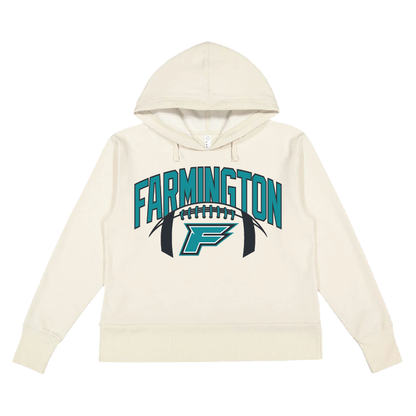Farmington Arch w/ Football - Womens Vintage Wash Hoodie Sweatshirt