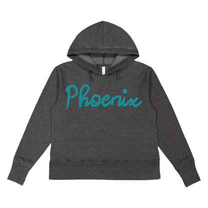Phoenix Chenille Yarn Embroidered -  Womens Vintage Wash Hoodie Sweatshirt