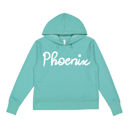 Phoenix Chenille Yarn Embroidered -  Womens Vintage Wash Hoodie Sweatshirt