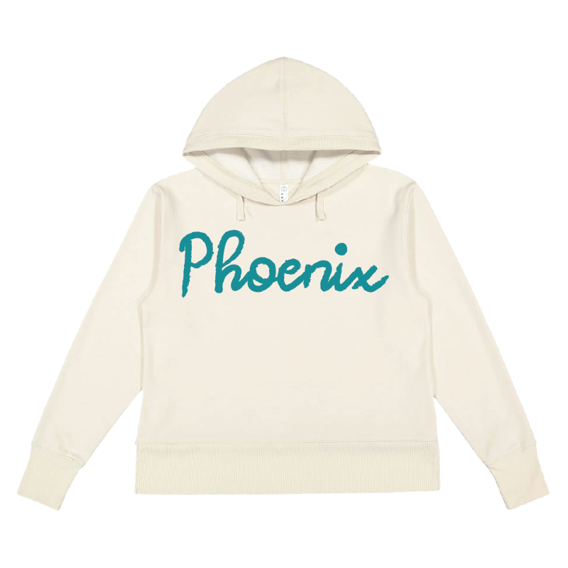 Phoenix Chenille Yarn Embroidered -  Womens Vintage Wash Hoodie Sweatshirt