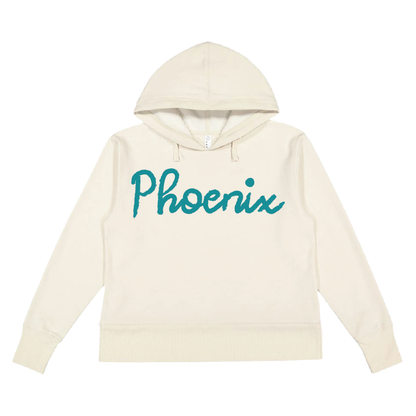Phoenix Chenille Yarn Embroidered -  Womens Vintage Wash Hoodie Sweatshirt