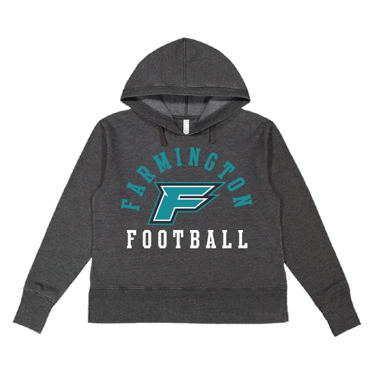 Farmington Football Arched - Womens Vintage Wash Hoodie Sweatshirt