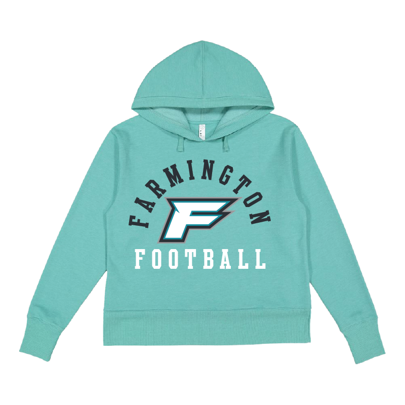 Farmington Football Arched - Womens Vintage Wash Hoodie Sweatshirt