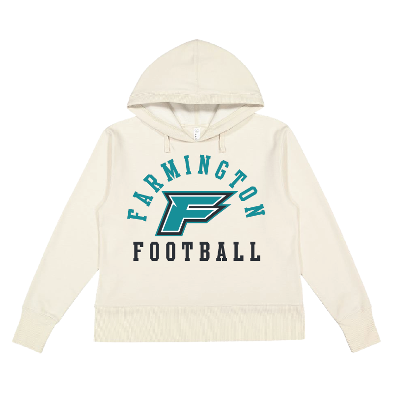 Farmington Football Arched - Womens Vintage Wash Hoodie Sweatshirt