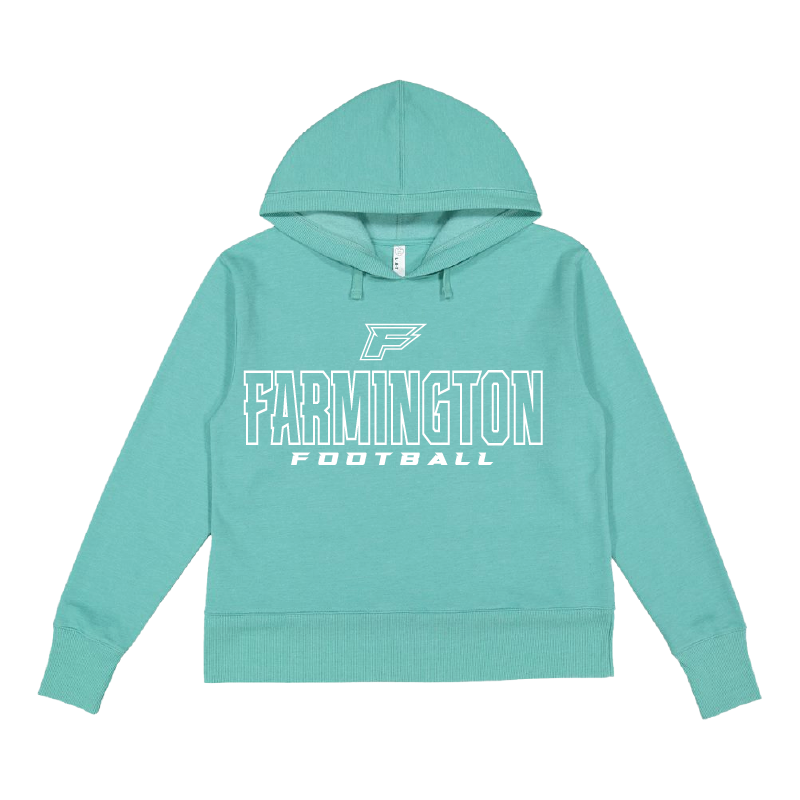 Farmington Football Outlined - Womens Vintage Wash Hoodie Sweatshirt