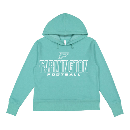 Farmington Football Outlined - Womens Vintage Wash Hoodie Sweatshirt