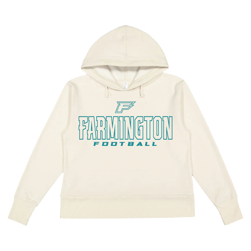 Farmington Football Outlined - Womens Vintage Wash Hoodie Sweatshirt