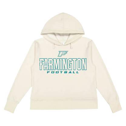 Farmington Football Outlined - Womens Vintage Wash Hoodie Sweatshirt