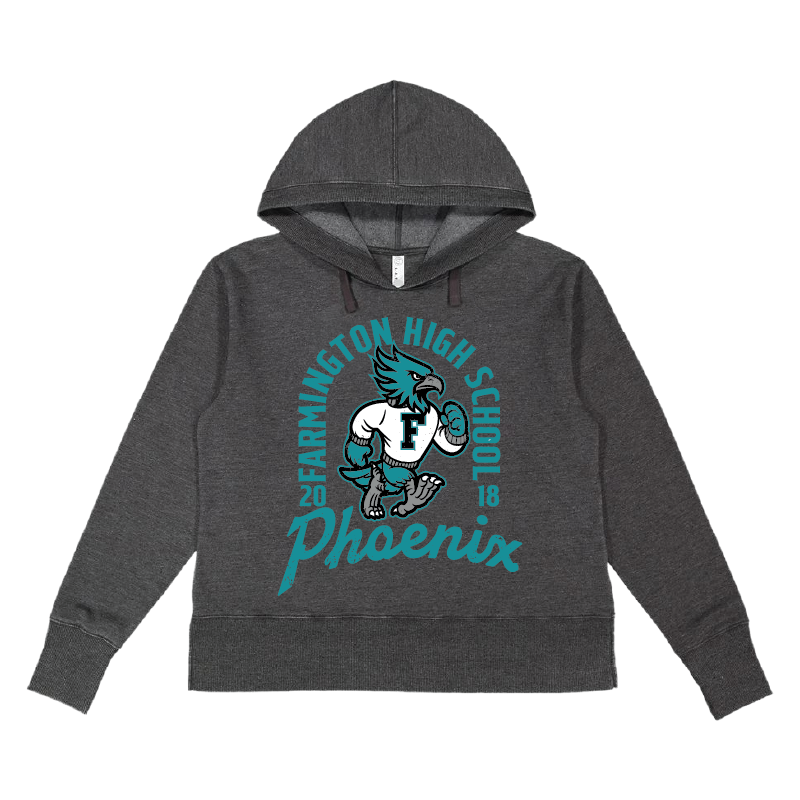 Farmington High School Phoenix Vintage Mascot - Womens Vintage Wash Hoodie Sweatshirt