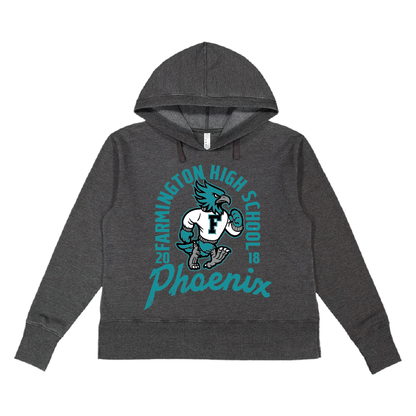 Farmington High School Phoenix Vintage Mascot - Womens Vintage Wash Hoodie Sweatshirt