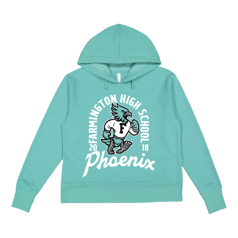 Farmington High School Phoenix Vintage Mascot - Womens Vintage Wash Hoodie Sweatshirt
