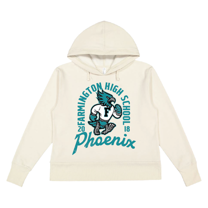 Farmington High School Phoenix Vintage Mascot - Womens Vintage Wash Hoodie Sweatshirt