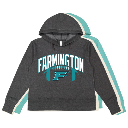 Farmington Arch w/ Football - Womens Vintage Wash Hoodie Sweatshirt