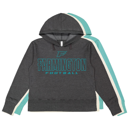 Farmington Football Outlined - Womens Vintage Wash Hoodie Sweatshirt