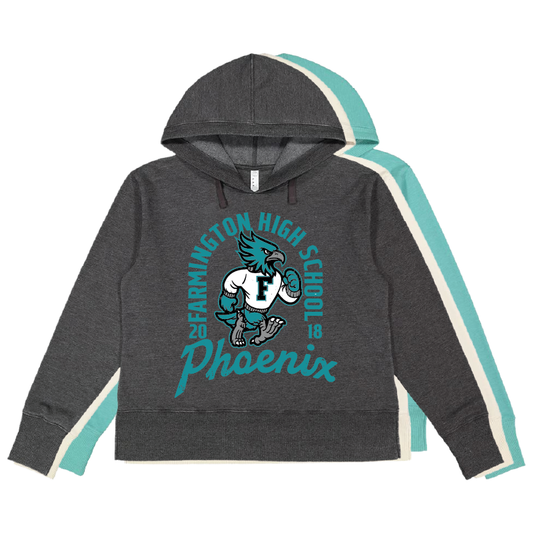 Farmington High School Phoenix Vintage Mascot - Womens Vintage Wash Hoodie Sweatshirt