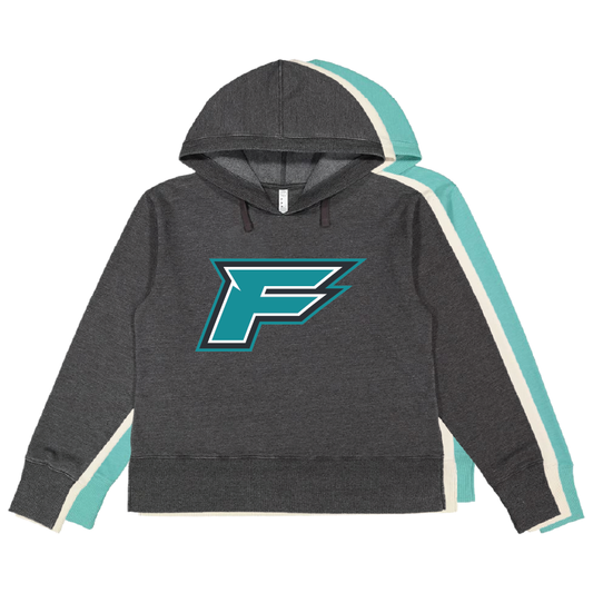 F Logo - Womens Vintage Wash Hoodie Sweatshirt