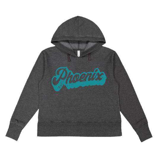 Retro Script - Womens Vintage Wash Hoodie Sweatshirt