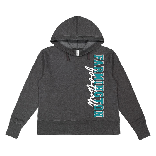 Farmington Football Vertical - Womens Vintage Wash Hoodie Sweatshirt